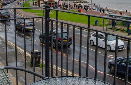Morecambe Apartment | Morecambe Central balcony with sea view