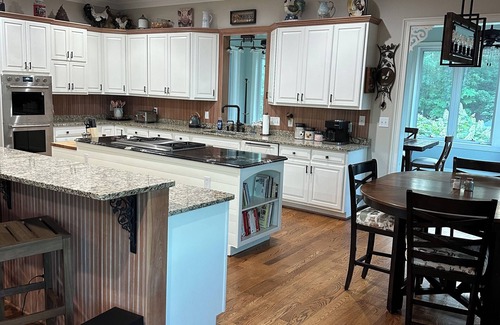 Hendersonville House | Mountain View’s, dual water fall Koi pond and private theater.