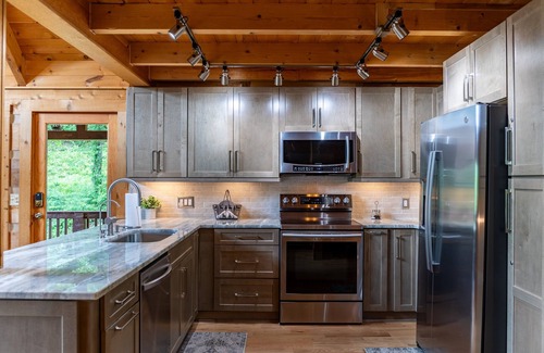 Boone Cabin | MountainTime - Pet Friendly Log Cabin in Valle Crucis with Views, Firepit, & Hot Tub!