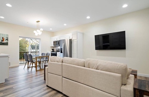 Evansville Apartment | New Boutique Hotel Suite on Haynie's Corner: KING Bed, Parking, Security & More!