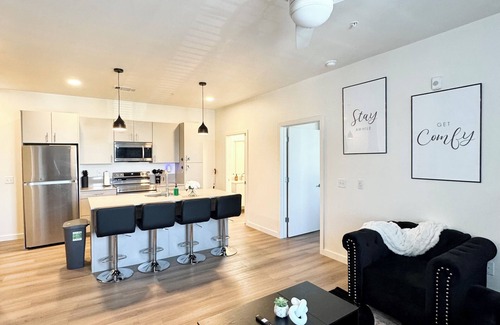 Central Oklahoma City Condo | New Downtown Luxury Apt 2 King Beds Free Parking Fast WiFi Pool & Gym