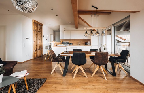Berghof Condo | New dream apartment with views over the Bannwaldsee in the Allgäu mountains.