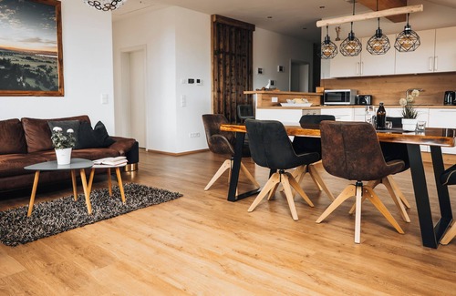 Berghof Condo | New dream apartment with views over the Bannwaldsee in the Allgäu mountains.