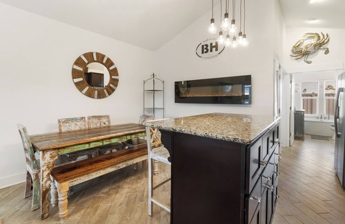 Port St. Joe House | NEW LISTING! Special Shell features 2BD/2BA w/private, fenced yard, swim spa, outdoor fireplace!