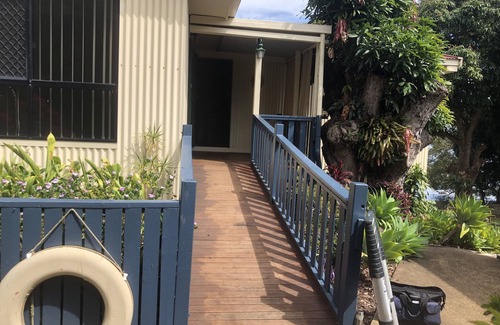 Brisbane Waterfront House | Ocean Front Paradise. Fish off the Deck.