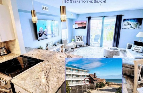 North Ocean City Apartment | Oceanside Haven -Steps to Sand + Indoor Pool + Game Rm - Perfect Beach Getaway