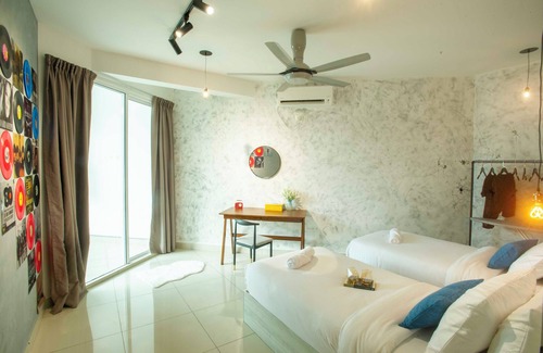 Downtown George Town Apartment | Our balcony is facing the amazing sea view of Penang.