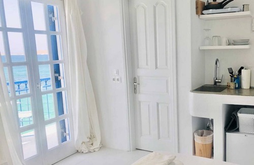Naousa Apartment | Paros Naoussa seafront studio Casa Stheno with amazing view of the Old Port