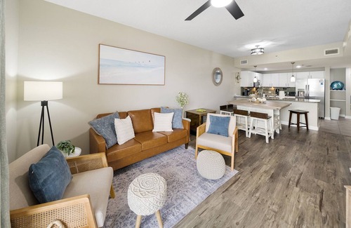 Panama City Beach Condo | PCB condo with gulf views, pools, hot tub, tiki bar and more! small dog ok