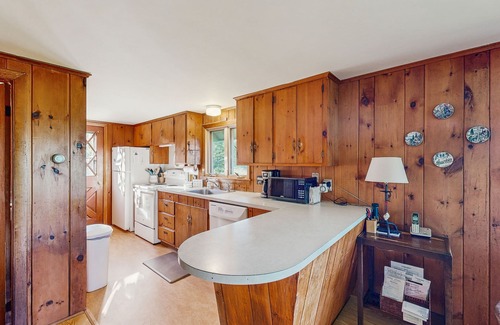 Owls Head Cabin | Peaceful coastal cabin with screened porch views of the cove, meadow, and sea
