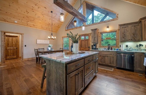 Ellijay Cabin | Peaceful Mountain View Cabin Hot Tub Ultimate Game Room
