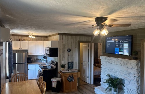 Mountain Home Cabin | Peaceful Pines Cottage at Fish & Fiddle Family Resort & Extended Stay