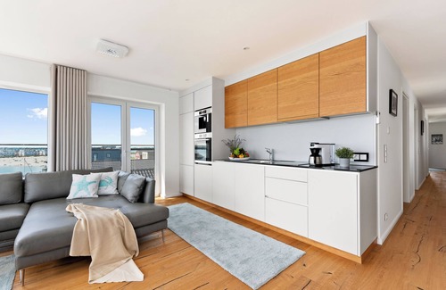 Kappeln Apartment | Penthouse 'Himmel & Meer', directly on the Baltic Sea, offers luxury, sauna & sea view