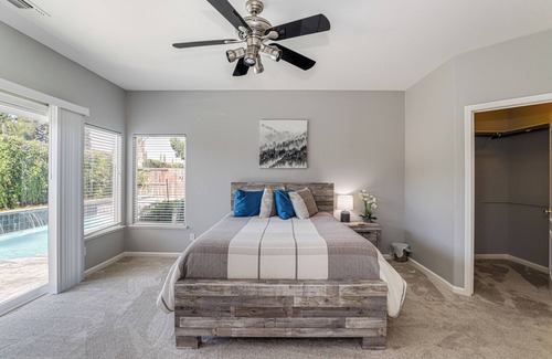 Modesto House | Pool, Jacuzzi, Private, Cozy, 4 Bedroom home, A/C. Perfect for families.