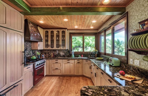 Kilauea House | Private estate on 12 lush acres, ocean views, path to beach, main house plus two guest cottages!