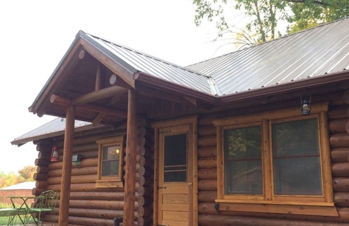 Markville Cabin | Private, modern, cedar log cabin home on twenty acres near St. Croix State Park.