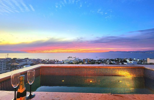Downtown Puerto Vallarta Apartment | Private OCEAN VIEW Pool Panoramic Sky Beach Loft~Steps to Malecon+Safe Loc