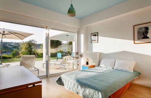 Heraklion Villa | Private "White Blue Spa Pool Luxury Villa" with sauna and gym!
