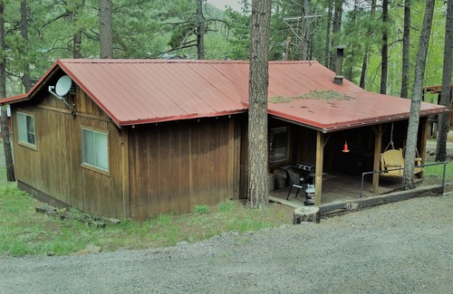 Greer Cabin | QUAINT COZY CABIN near East Fork, weekly and monthly rates, king bed, fireplace