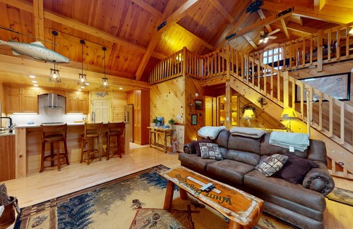 Minocqua House | Quaint lakefront cabin w/indoor & outdoor fireplace, private dock - dogs OK