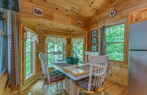 Morganton Cabin | Quiet and Quaint Wooded Retreat with Outdoor Fireplace