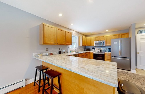 Conway House | Quiet home near outdoor recreation with open layout, full kitchen, W/D, & patio