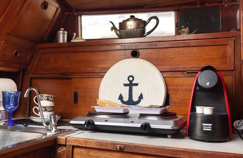 Bari Boat Rental | "Quo Vadis Yacht" in Bisceglie Harbor with Sea View, Private Terrace, and Wi-Fi