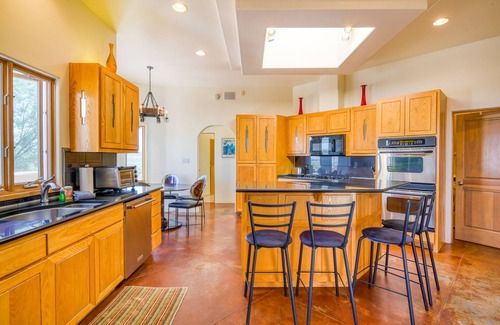 Ranchos De Taos House | Ranchos de Taos gem with hot tub, sauna, game room, fast WiFi, firepit & views