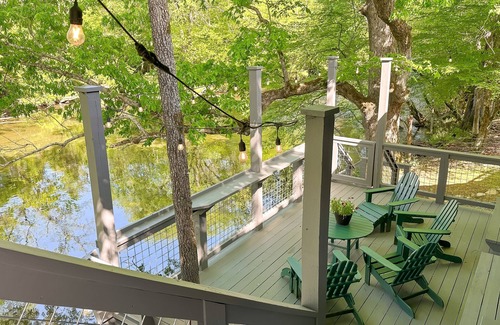 Sevierville Cabin | Rare & Private Riverfront Cabin with Natural Swimming Hole