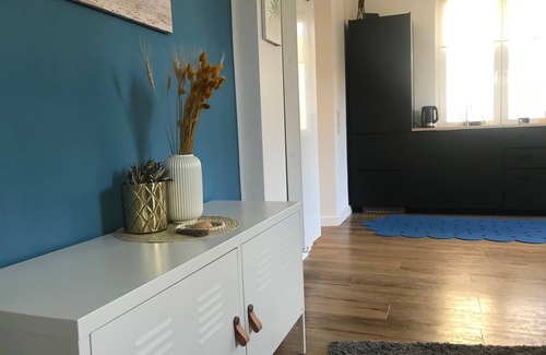 Doese Apartment | Recreation on the North Sea, green beach in Cuxhaven's Grimmershörn Bay.