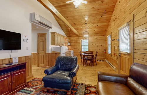 Northport Cabin | Relaxing two bedroom cabin escape w/fireplace, kitchen & wooded views