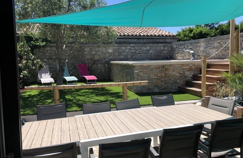 Saint-Remeze House | Renovated stone house in the center of the village, A/C and swimming pool
