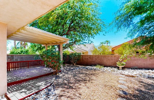 Desert Palms House | Resort home for adults with shared tennis, gyms, pool & 36 holes of golf