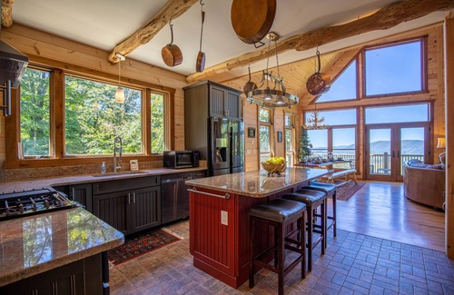 Blowing Rock Cabin | Rested Traveler - Pet Friendly log cabin with views, pool table & hot tub near Blowing Rock!