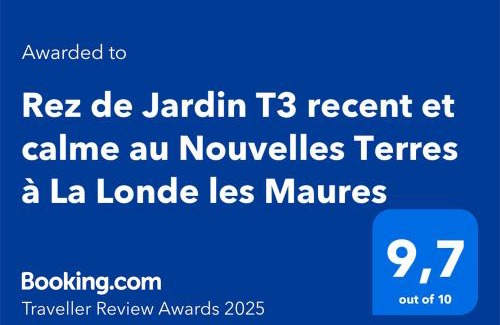 La Londe-les-Maures Apartment | Rez de Jardin T3 recent et calme au Nouvelles Terres à La Londe les Maures