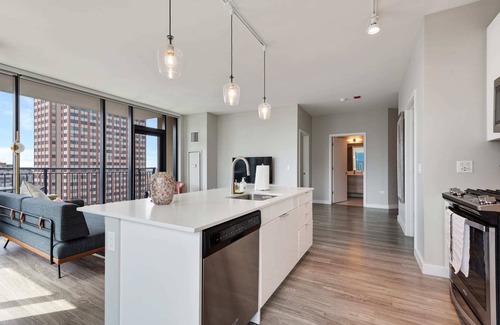 Near North Side Apartment | River North 2BR: High Ceilings, Comfort