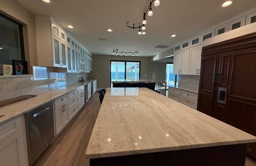 Riverside Park Villa | Riverfront 5 bedrooms, 5 baths , pool , spa , beach , dock and stunning views !