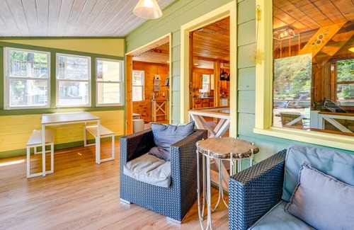 Lake Luzerne-Hadley Cottage | Riverfront Hadley Getaway w/ Fire Pit & Boat Dock!