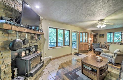 Scipio House | Riverside Cabin with 3 Decks in North Vernon!