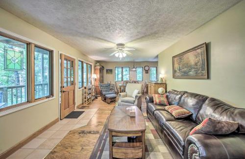 Scipio House | Riverside Cabin with 3 Decks in North Vernon!