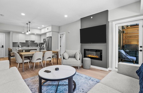 Dead Man's Flats Condo | ☀️Rocky Mountain Creekside Retreat|Top Floor Brand New Unit☀️