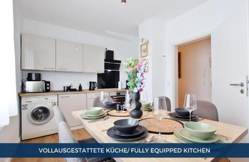 Stadtkern Apartment | RtR Essen - Für bis zu 8 Personen - Voll ausgestattet - Zentral Limbecker Platz - Messe - Uniklinikum - Smart TV - Modern