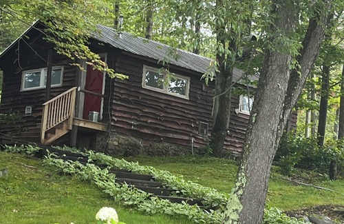 Stowe Area Cabin | Rustic 1937 Cabin at Hob KnobnWith fireplace on Mountain Road
