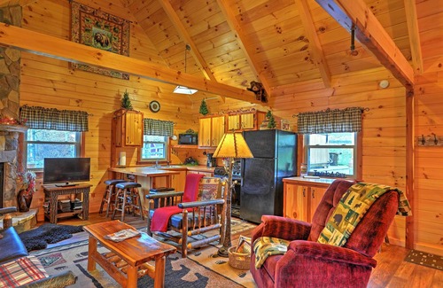 Dundee Cottage | Rustic Dundee Log Cabin w/Hot Tub & Forest Views!