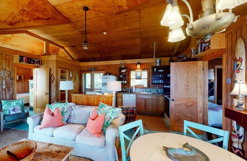 Folly Beach House | Rustic oceanfront home with screened porch, free WiFi, deck, & beach access