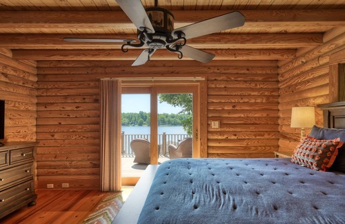 Bumpass House | S'Lumber Party- Log Home, Sandy Beach, Private Launch, Screened in Porch, and Views Galore