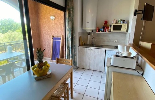 Moriani-Plage Apartment | San Nicolao de Moriani: les Marines studio sea view with direct beach access.