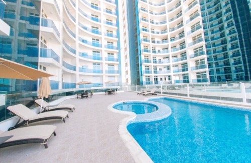 Ajman Apartment | Sea Breeze Studio Balcony & View