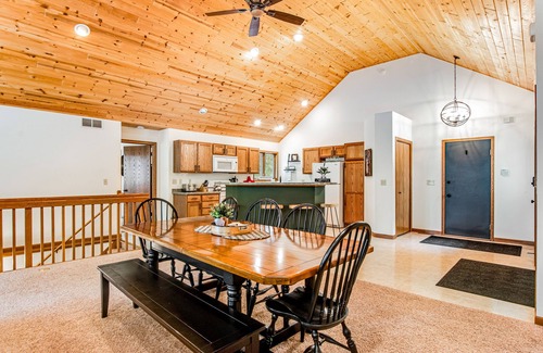 Nekoosa House | Secluded lake retreat with game room; near beach, boat rental, dining, and golf