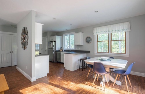 Kennebunkport Condo | Serene home near Goose Rocks Beach. Bubbling brook, bikes & beach gear